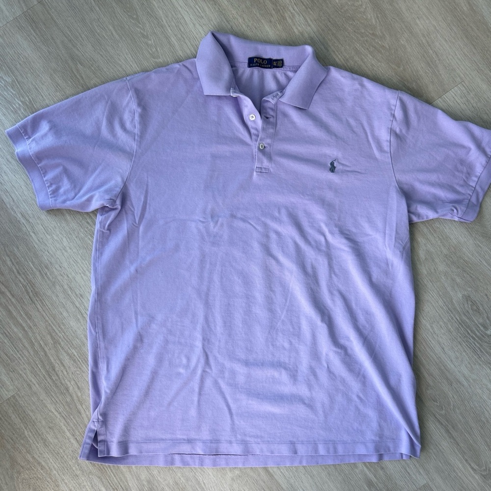 Polo Ralph Lauren Mens XLT Light Purple Short Sleeve Polo Shirt Golf Classic Fit